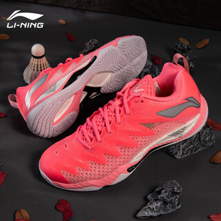 Li ning falcon 5 li ning's new badminton shoes shock-absorbing light competition sports shoes standard last anti-slip light breathable ayau007 fluorescent rose powder falcon 5 40