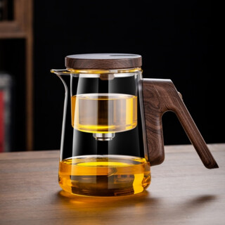 Deskpot top pot, rodless glass liner, elegant cup, magnetic suction teapot, tea water separation, lazy tea making artifact, high temperature resistant teapot, magnetic suction sliding teapot, short mouth 750ml