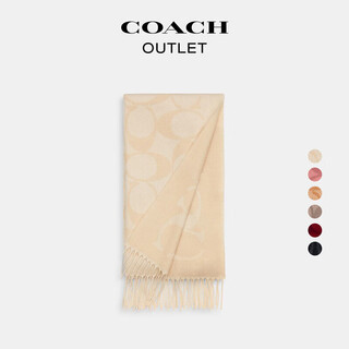 Coach outlet unisex classic logo large size winter scarf outdoor warmth chalk white