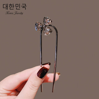 Crystal clover u-shaped hairpin, simple and modern hairpin, metal hairpin, personalized comb gift, hairpin-crystal clover a23-105