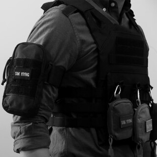 Frank deyi camp molle tactical accessory bag mountaineering mobile phone bag waist bag hanging bag outdoor sports running mobile phone arm black