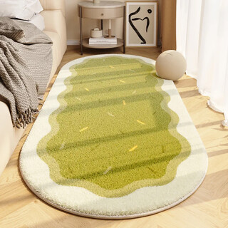 Yiji imitation cashmere bedside blanket carpet bedroom cream style thickened living room room four seasons study non-slip girl matcha cookie 80*160cm