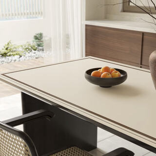 Xinlin light luxury dining table mat, simple modern coffee table tablecloth, no-wash, oil-proof, waterproof, anti-scalding, pvc insulated table mat, high-end, earthy brown, wipe clean 80x120cm