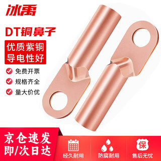 冰禹 BYyc-15 DT铜鼻子电缆接头DT-16平方铜接线端子线鼻子酸洗堵油线耳紫铜端子