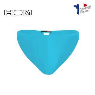 Hom french men's summer seamless sexy breathable personality low waist hip u convex high fork men's briefs thong lake blue m