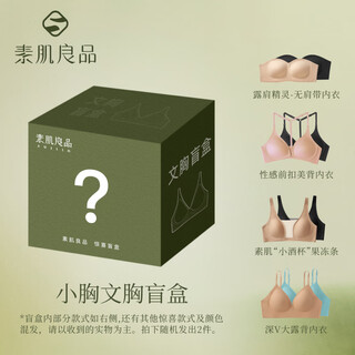 Sujiliangpin 2 pieces of bras, blind box jelly strips, soft support, small breast push-up underwear, non-slip women's bra cover s (70a, 70b, 70c)