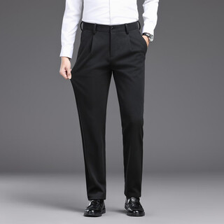 Vancl eslite autumn and winter warm men's trousers woolen texture slim fit versatile casual trousers black 33