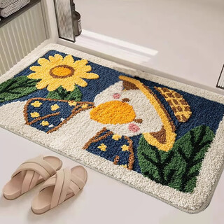 Segana bathroom absorbent floor mat, bathroom door step mat, cute non-slip mat, home carpet door mat, door mat, tilted duck 40*60cm, two pieces