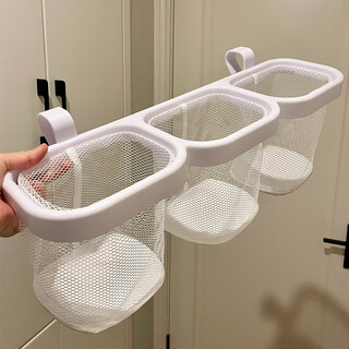 
MEXUEER bedside basket baby crib head rack diaper table storage hanging bag diaper diaper fence storage box crib hanging basket-S hook strong grip [