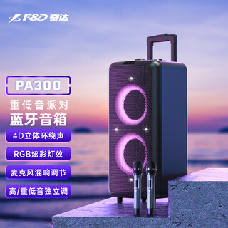 Fenda (f&d) 100w high-power outdoor audio high-volume square dance speaker bluetooth pull rod portable mobile audio home karaoke all-in-one machine with microphone pa300