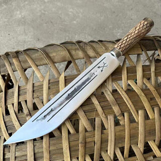 A complete set of special pig-killing knives, hand-forged spring steel, old-fashioned pig-killing knives, blood-letting, bone-cutting, sharp edge, dark red