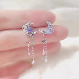 Su shiliu butterfly earrings 925 silver earrings for women, high-end earrings, long tassel earrings, birthday gifts for girlfriends and wives, a pair of small fresh butterfly earrings