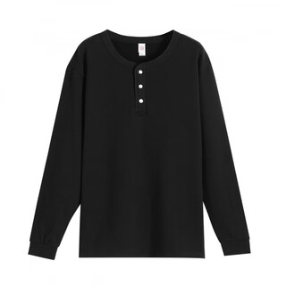 Chengzi henry collar long-sleeved t-shirt for men 240g autumn and winter xinjiang cotton base heavy thickened solid color loose henry shirt white business casual l 115-130