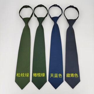 Tilmiuuy tie olive pine branch army green lined formal knot-free tie men's tie clip sky blue (1 piece) one size medium