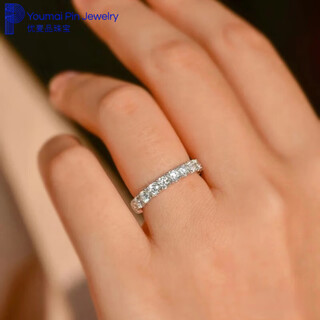 Dl 1998 fat donglai same style platinum diamond ring imported technology moissanite diamond l ring full of diamonds pt950 white l gold stacked 28 points 7 diamond style