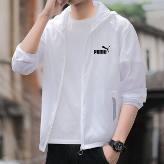 Branded sun protection clothing for men in summer, light and breathable ice silk skin clothing, outdoor cool casual casual trendy sun protection fishing clothing, white l