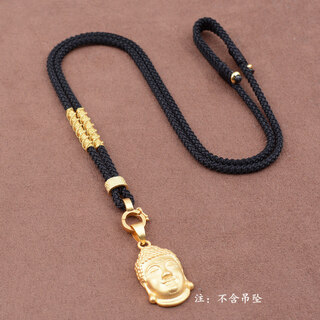 Nan youli free of tie adjustable jade pendant lanyard buddha brand pendant rope jade pendant necklace rope beeswax gold halter neck pendant rope no tie buckle lanyard (pendant not included) - black