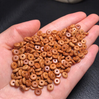 Qixuan olive pit spacer, bead spacer, loose beads with core carving bracelet, men's and women's cultural toys, diy accessories, olive pit 6x2mm spacer, 30 pieces, diameter x thickness