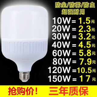 诗酌LED灯泡超亮家用E27螺口大功率防水节能灯球泡灯室内厂房照明200W 其它 120w超亮款2个装