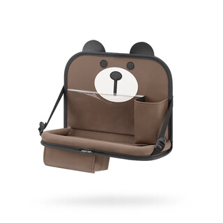 Keep top car storage hanging bag car backrest seat back multifunctional storage bag rear table board rear seat storage rack tissue box cute bear-upgraded small table board-short style