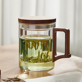 Yipot tea brewing tea cup tea water separate cup water cup men's tea cup personal tea brewing cup glass green tea cup store manager recommended 400ml tea cup