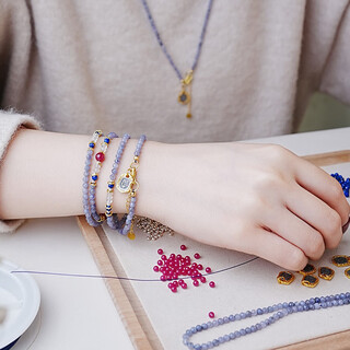 Xuecong amy sgarden xiaomi bead bracelet women's strawberry crystal pink crystal original niche bracelet christmas gift tanzanite bracelet