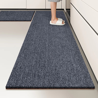 Shixi kitchen water-absorbent and oil-proof floor mat, stain-resistant and cuttable, entry door, entrance hall, tpe carpet, bathroom anti-slip mat, gray environmentally friendly tpe single stripe, customized contact customer service