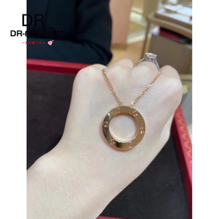 Fat donglai same style high-end 18k rose gold love necklace large cake without diamonds love series rose gold without diamonds