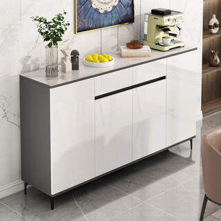 Yijiamu light luxury sideboard cupboard living room wall storage cabinet multi-functional storage cabinet modern simple tea cabinet wine cabinet luxury widened four doors and two drawers 120*40*88cm door-to-door installation