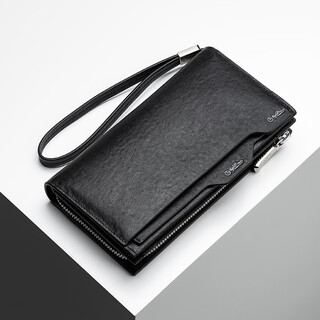 Goldlion handbag men's clutch bag multifunctional wallet new fashion armpit bag genuine leather cowhide clutch mobile phone bag black