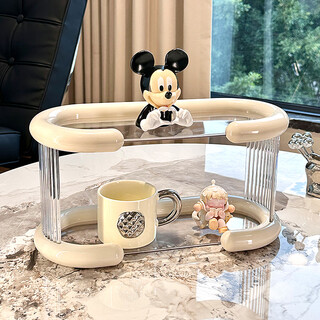 Zunmousse cosmetics storage box desktop acrylic high-end perfume storage rack dressing table skin care product lipstick storage rack cream white-double layer cosmetics storage rack