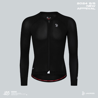 Jieku 25 welfare concise men's long-sleeved cycling jersey mesh breathable and comfortable commuting cycling top black s