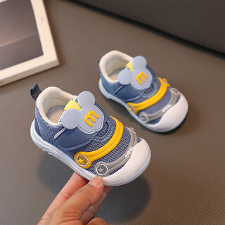 Western children's shoes toddler shoes for men and women baby autumn soft sole breathable mesh toddler shoes non-slip shoes sports stable casual shoes toddler shoes blue size 17 inner length 12.5cm
