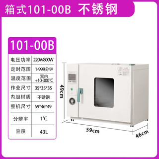 Electric heating constant temperature blast drying oven drying oven high temperature industrial oven chinese herbal medicine drying oven small household 101-00b stainless steel liner with blower