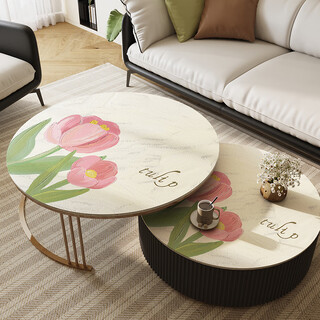 Lilang dining table mat round small round table round coffee table mat no-wash oil-proof and waterproof tablecloth anti-scalding anti-slip mat dining table mat tuxianghuakai diameter 150cm