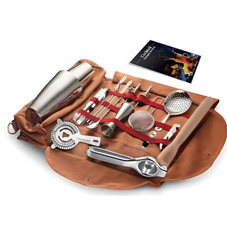 Chuangjingyixuan bartending tool set portable tool box cocktail bartending set tool bag storage bag set bartender 600/800ml mixer 19 set + storage bag