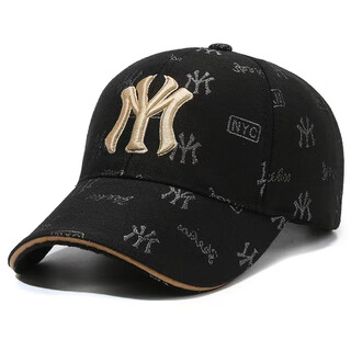 2024 new my embroidered hat unisex korean style fashionable peaked cap hard top stylish trendy brand baseball cap black gold label silver letters one size 54-60cm