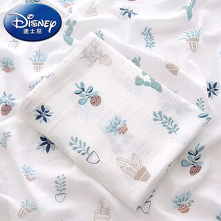Disney (disney) muslin bamboo cotton baby gauze towel summer thin blanket baby wrap blanket newborn baby wrap single small quilt double layer gauze multi-purpose towel-cactus 110*120cm