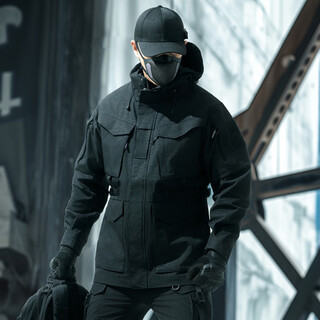 龙牙（Dragon Tooth）龙牙天璇机能特战风衣男士春秋防风大衣外套城市轻户外 极夜黑 XS