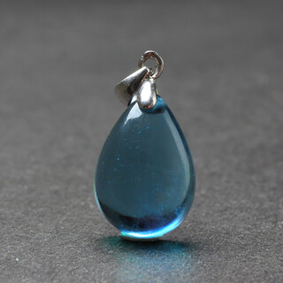 Aquamarine pendant natural blue crystal stone water drop egg noodle 925 see the actual video please contact customer service