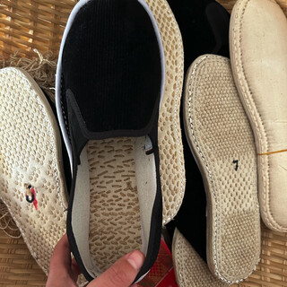 Old mother's handmade thousand-layer cloth shoes, men's old beijing cloth shoes, pure handmade cloth shoes, thousand-layer cloth shoes, striped velvet bread edge 40