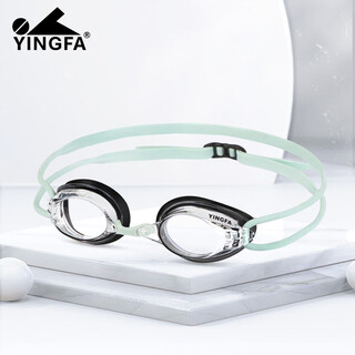 Yingfa myopia swimming goggles children's small frame professional training racing swimming goggles waterproof and anti-fog high-definition men's and women's diving goggles black/smoke green left and right 500 degrees