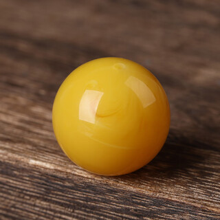 Core fragrance natural beeswax round beads single bead loose beads old beeswax single toy bracelet accessories with bead diamond accessories collection chicken fat yellow 16mm 1 piece default