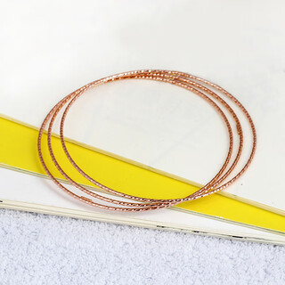 Peiyou jewelry 18k gold bracelet gold rose gold color gold three-color round bracelet brand 18k rose gold 1.2mm19# 60 1.55g