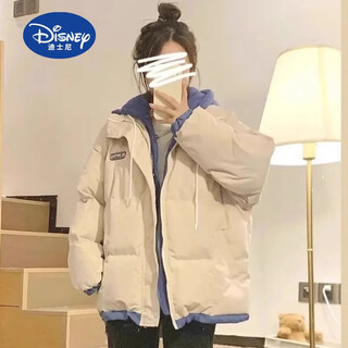 Disney (disney) national standard high school student down jacket winter women's 2025 new junior high school student small loose girl cotton jacket apricot s recommended 85-100 jin jin equals 0.5 kg