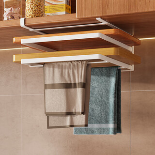 Shengxi pottery pot lid storage rack hanging punch-free cabinet door hanging rack double-layer cutting board rack chopping board storage rack wall hanging hook