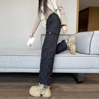 Mad cortes original design white duck down overalls women's winter warm thickened winter pants black m recommended 101-110 jin jin equals 0.5 kg