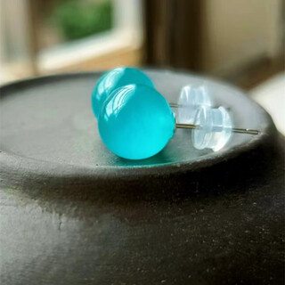 Lianju s925 sterling silver natural amazonite earrings, high ice high blue crystal earrings for women, all sterling silver, non-allergenic, sterling silver, 9mm pair, free demagnetizing stone sterling silver silicon