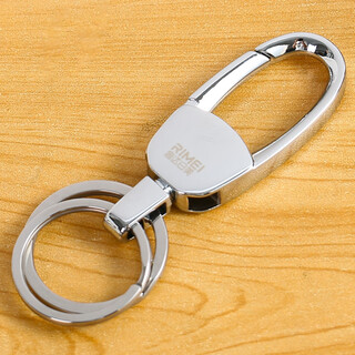 Jinda rimei simple men's waist hanging women's car keychain simple solid color key chain business double ring key ring pendant
