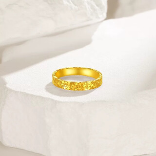 Oine gold-wrapped silver 999 pure gold broken ice gold ring female ring male and female couple ring gift for girlfriend no. 8